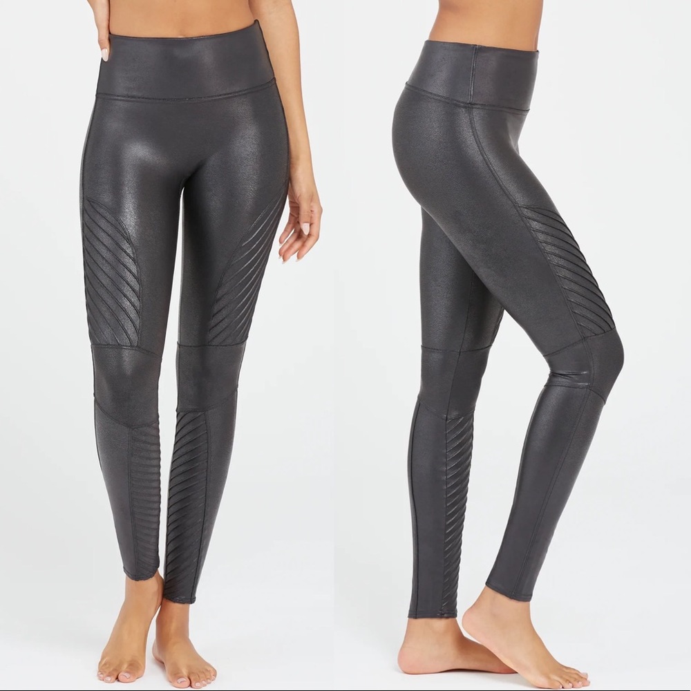 Spanx Faux Leather Moto Leggings
